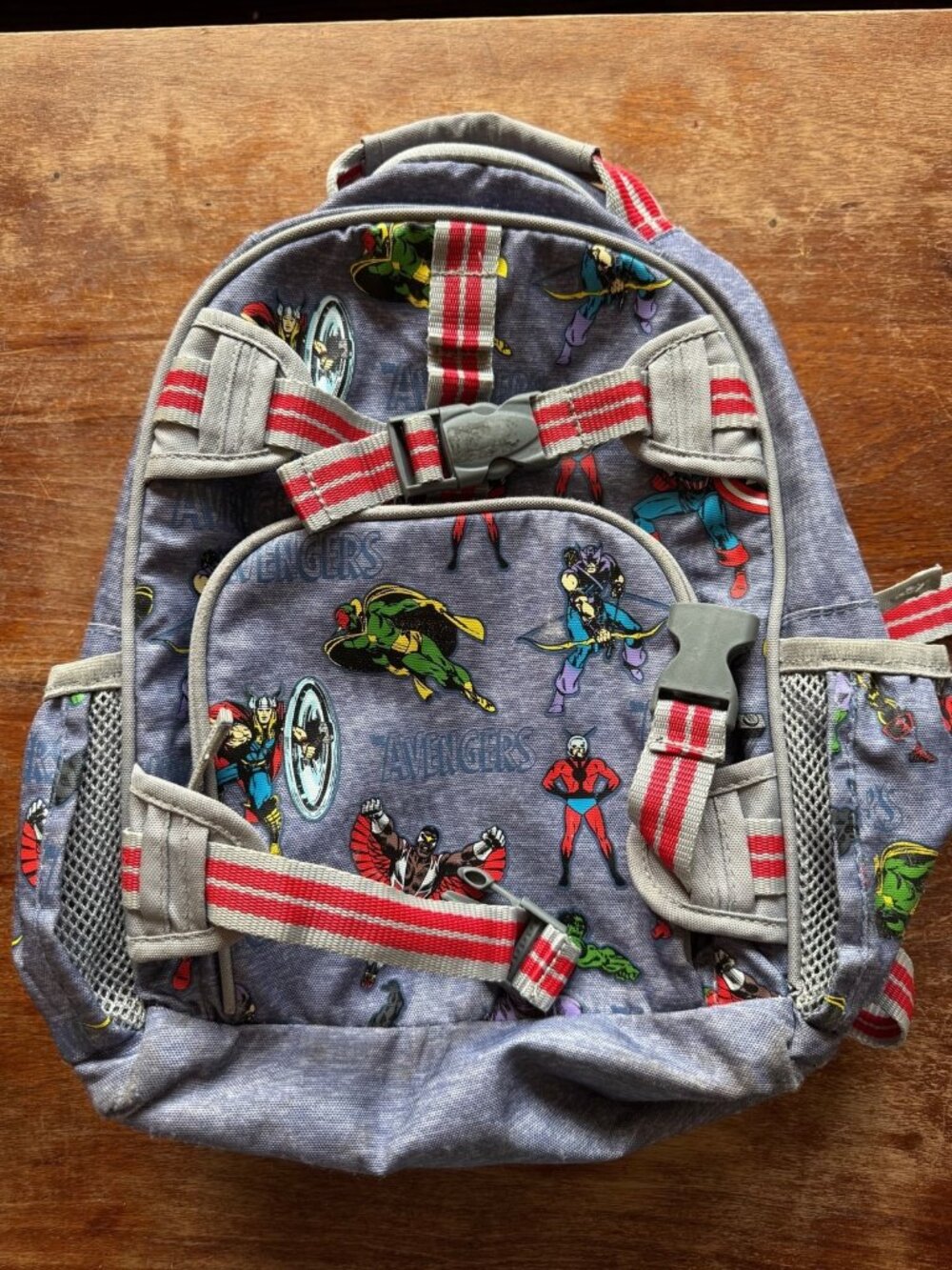 Pottery Barn Kids Backpack Marvel Avengers Adjustable Side Pockets Superhero EUC